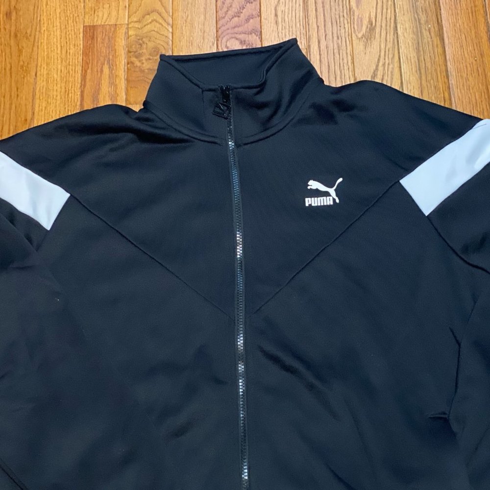 ADULT Puma Men’s Iconic MCS Long Sleeve Comfortable Track Jacket – Black - Picture 3 of 7